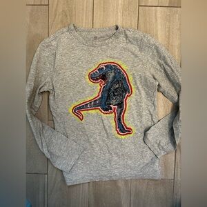 GAP Gray Long Sleeve Dinosaur Tee